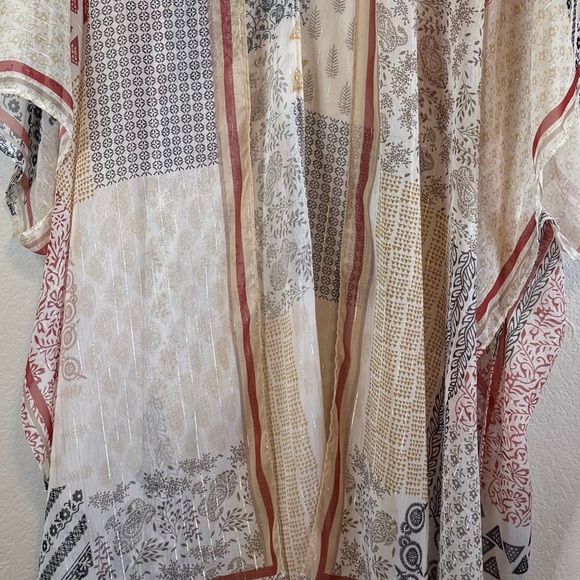 Francescas Lightweight Neutral Tone Longline Sheer Kimono Cover Up Cardigan Top - Picture 3 of 10